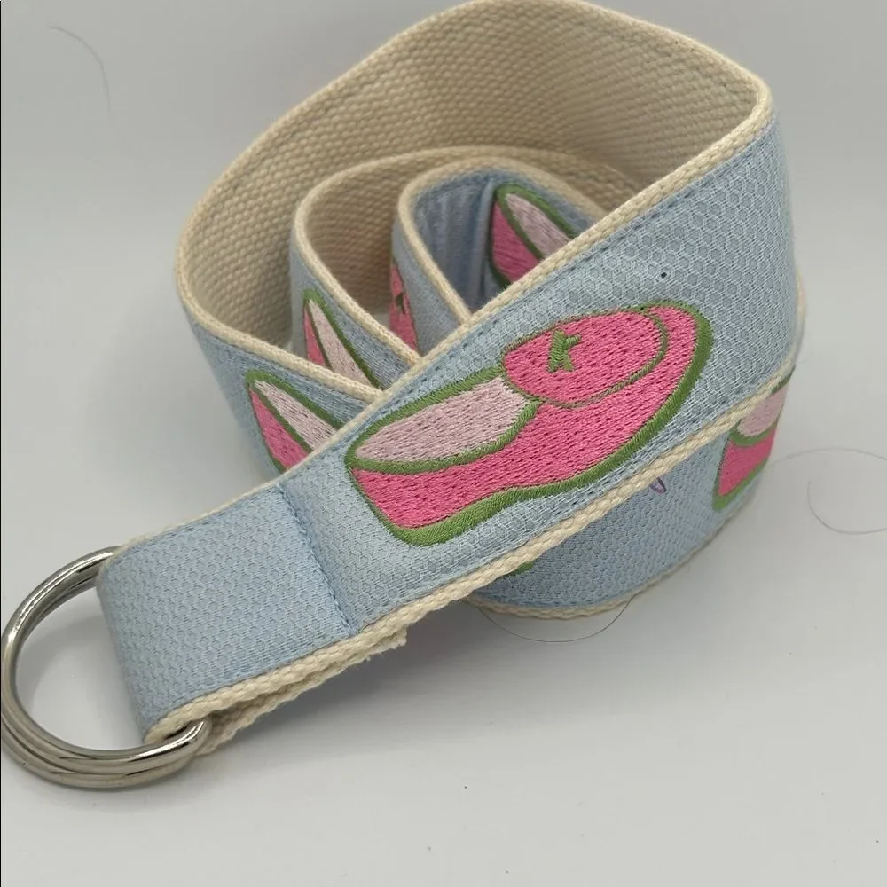 CJ Laing Perfectly Preppy D-ring Belt - Loafer embroidered - Size S